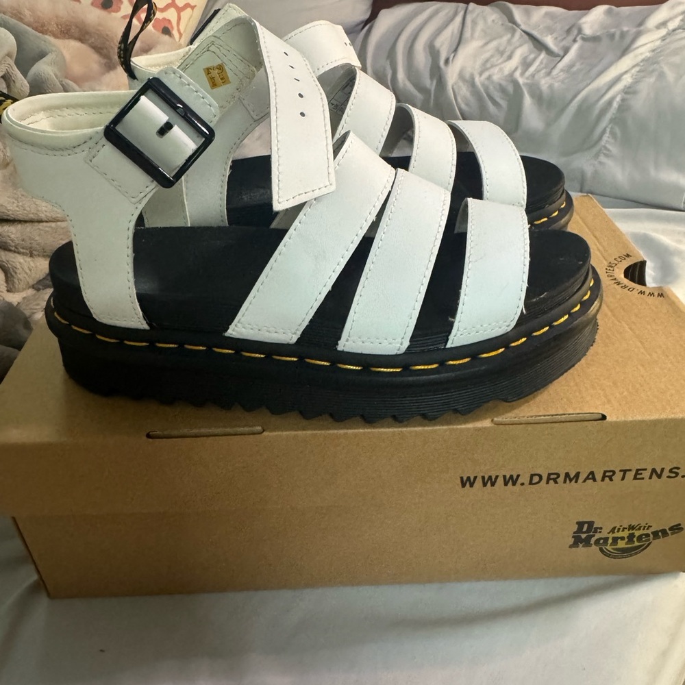 Dr. Martens White Blaire Sandals